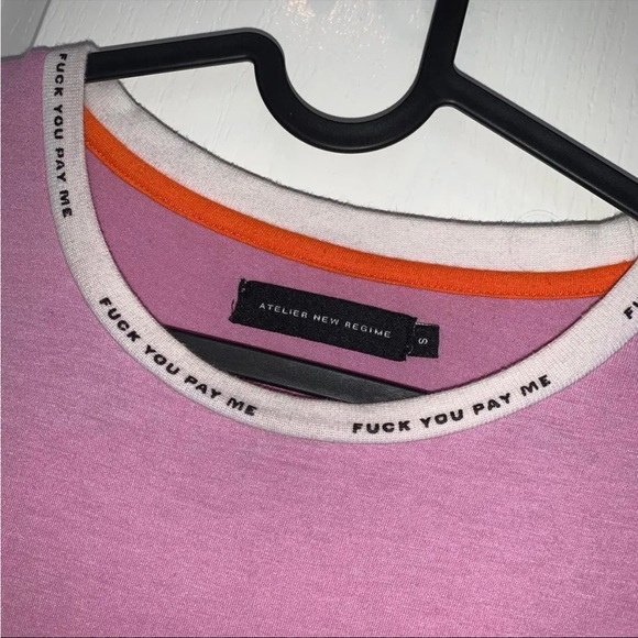 F U Pay Me pink oversized tshirt - Picture 3 of 3